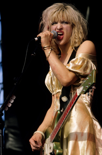 Courtney Love performing with Hole